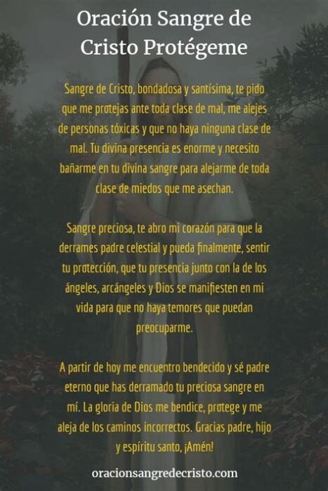 Oración Sangre De Cristo Protección Diaria Para Tu Alma